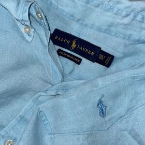 Polo Ralph Lauren Ocean Wash Linen Long Sleeve Button Down Men's 3XLT Blue